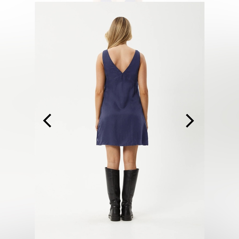 NWOT AFENDS Grace - Cupro Mini Dress navy - Picture 3 of 3